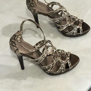 Leopard Print Strappy Heels Brand Preview. No original box. Used